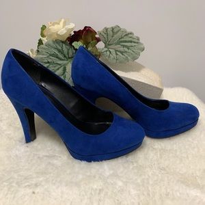 Call It Spring Suede Blue Heels